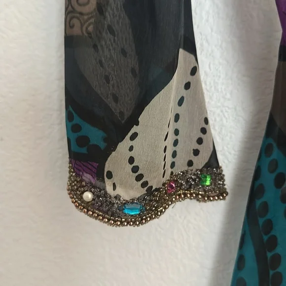 L’affaire sheet swimsuit cover tunic embellished M - Picture 5 of 10